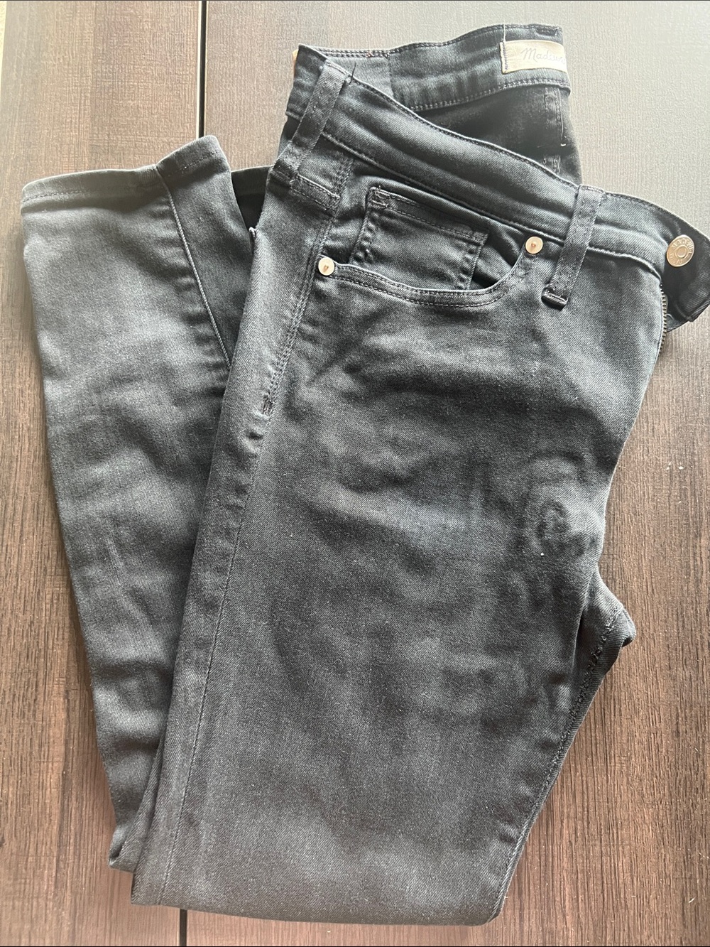 Madewell black high rise skinny jeans